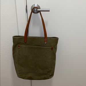 Madewell green canvas tote